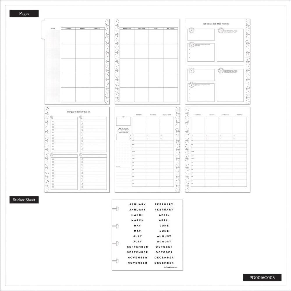 Undated Golden Meadow Customisable Planner – Classic Productivity Layout – 12 Months