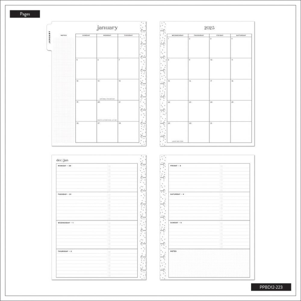 2025 Woodland Whispers Happy Planner – BIG Horizontal Layout – 12 Months