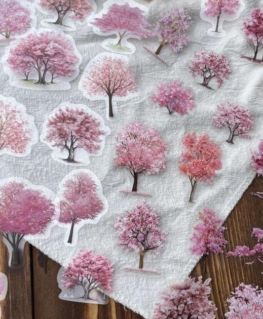 Die-Cut Cherry Blossom Tree Stickers