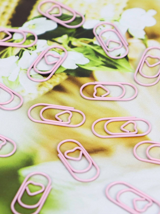 Mini Pink Heart Paper Clips