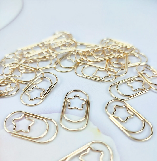 Mini Gold Star Paper Clips