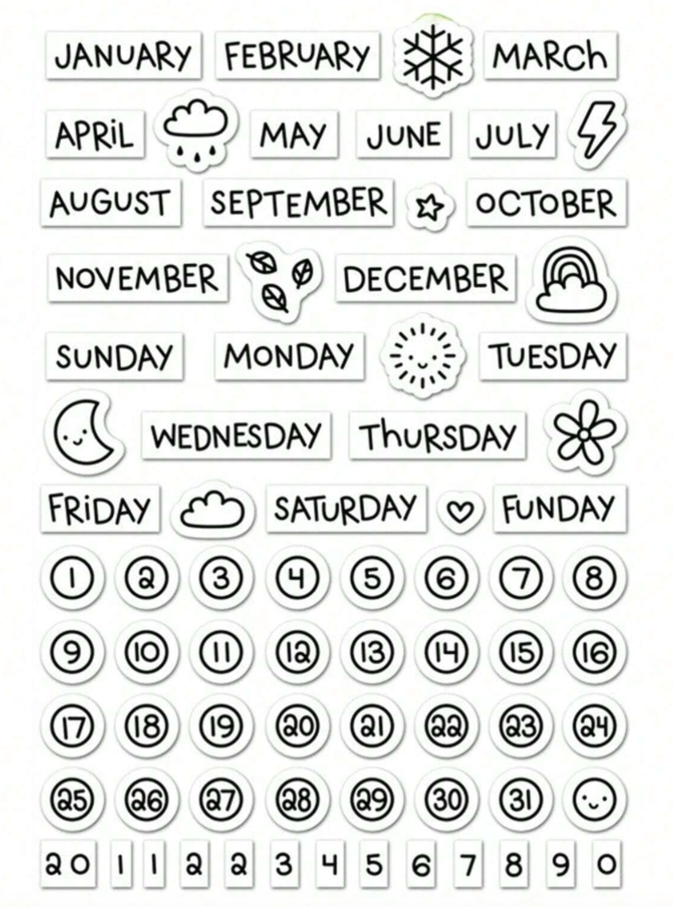 Monthly Planner Stamps